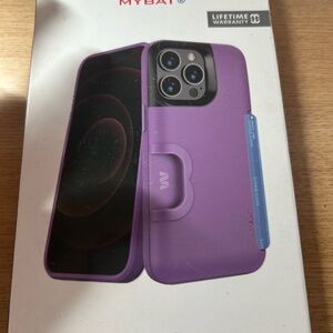 Purple iPhone Case with Flip Cover and Camera Cutout
